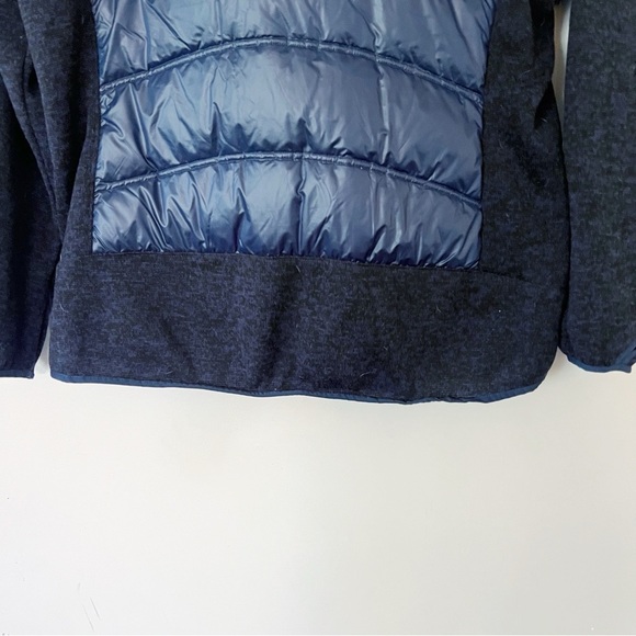 London Fog Mixed Media Down Puffer Coat Jacket XXL Navy Blue Gold Hardware 2XL - Picture 7 of 11